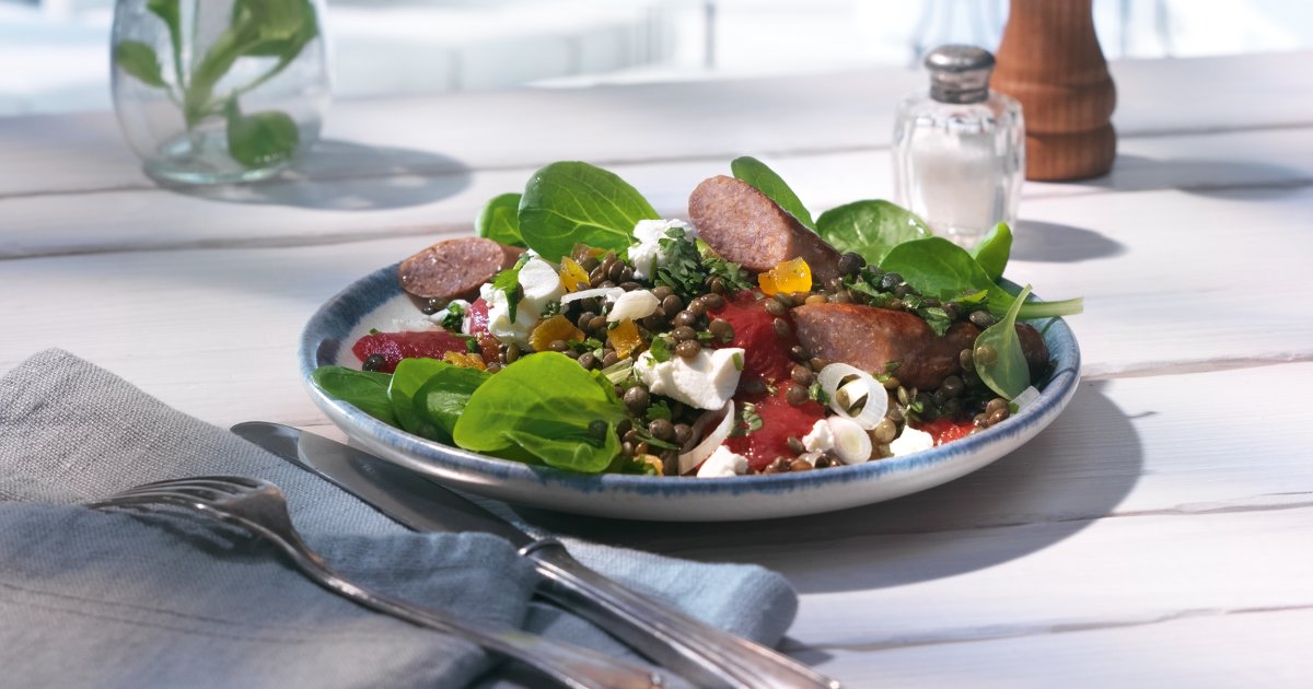 Oriental lentil salad with Snøfrisk