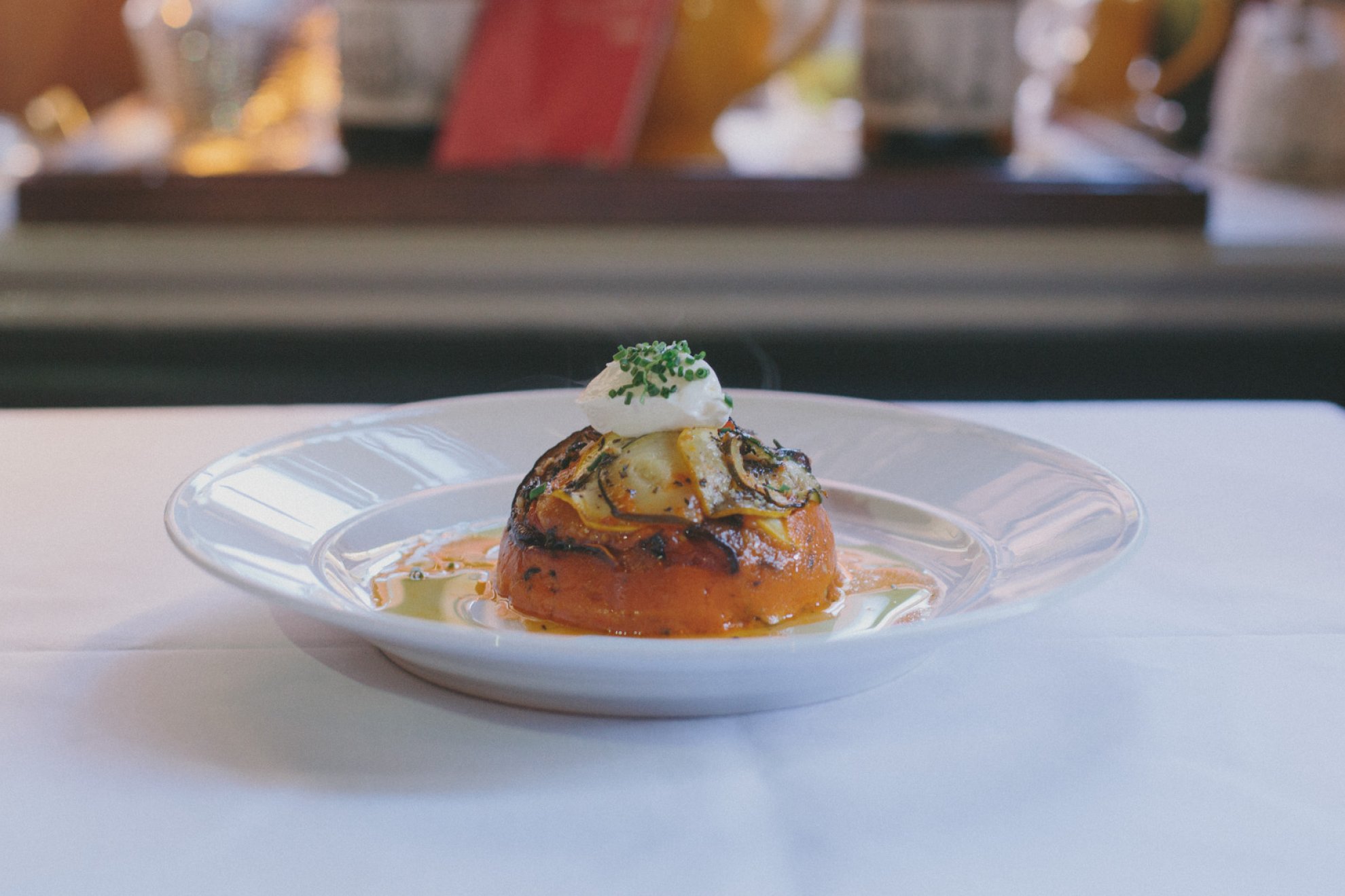 Preppy Remy Rattaoulie Ratatouille hommage Remy, classic ratatouille and fresh herbs